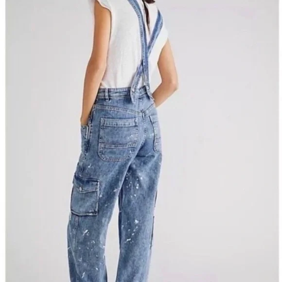 Women's Blue Denim Overalls - Picture 2 of 8